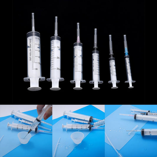 1Pcs 3-60ml Syringe with Dispense Needles Liquid Injection Pipette Tools for Silicone Mold UV Epoxy Resin Craft Jewelry Making