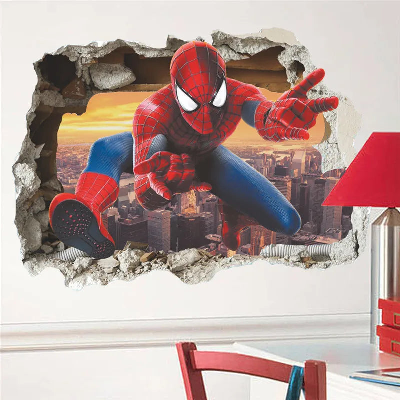 3D  avengers  wall stickers  living room bedroom wall decoration Super hero movie poster wall stickers for kids rooms