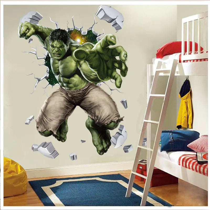 3D  avengers  wall stickers  living room bedroom wall decoration Super hero movie poster wall stickers for kids rooms