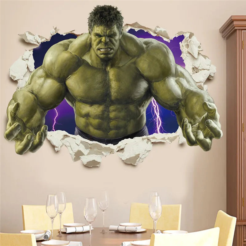 3D  avengers  wall stickers  living room bedroom wall decoration Super hero movie poster wall stickers for kids rooms