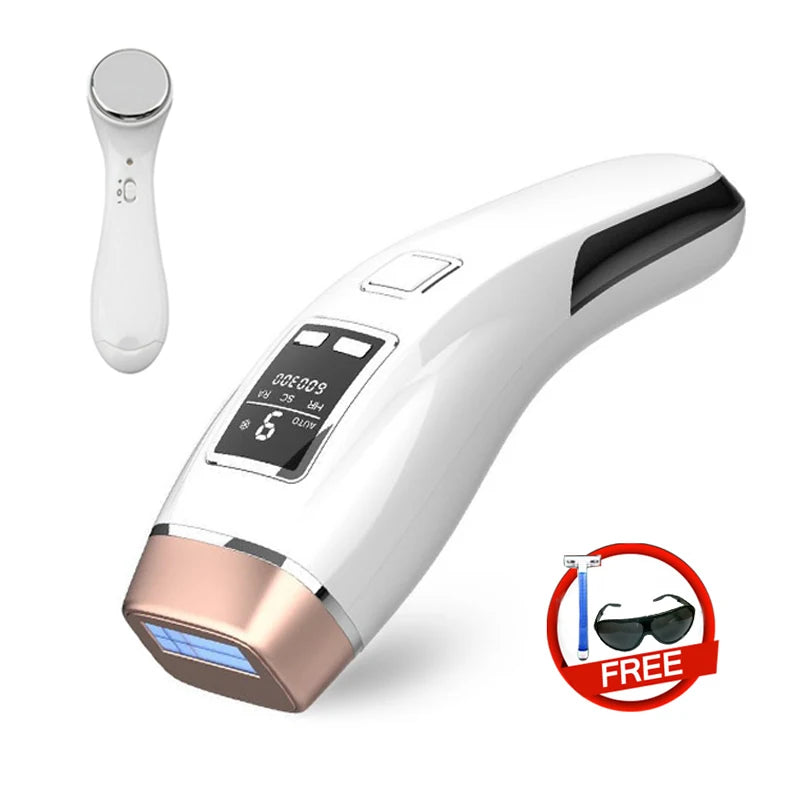 Newest 4in1 IPL Hair Removal Laser Epilator 999000 Flash Cooling LCD Acne Treatment Rejuvenation Device for Home Bikini Trimmer