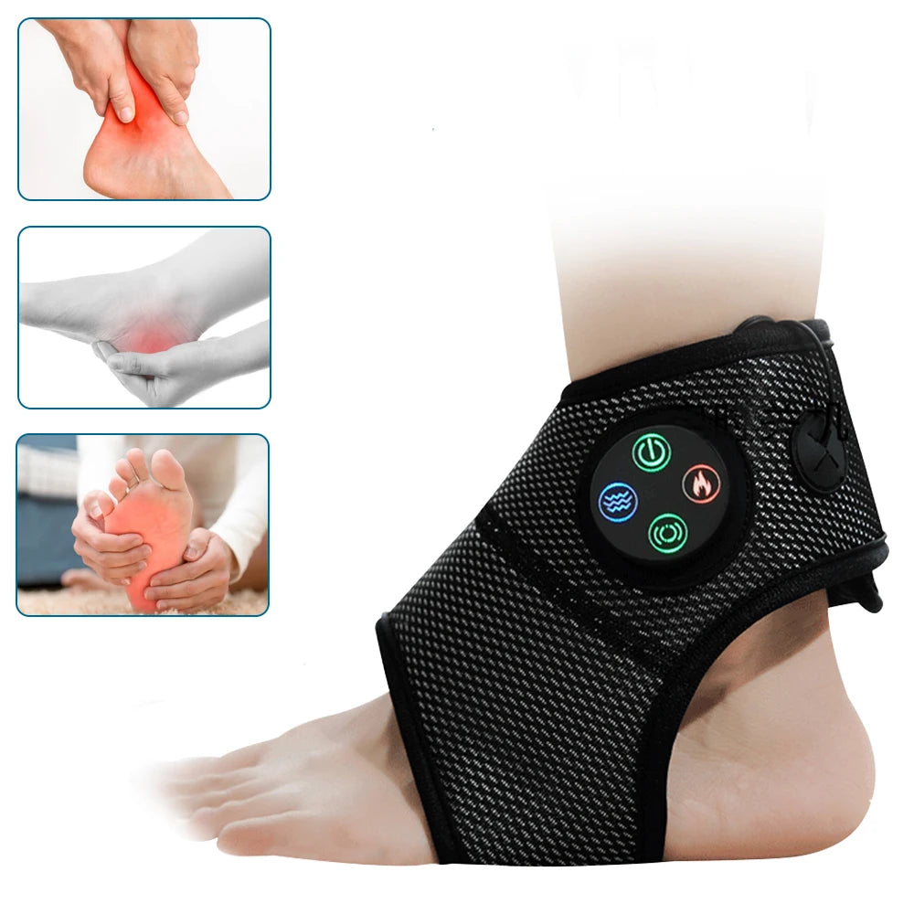 Electric Ankle Foot Massager Vibration Hot Compress Smart Air Pressure Multifunctional Brace Support Relaxation Treatments