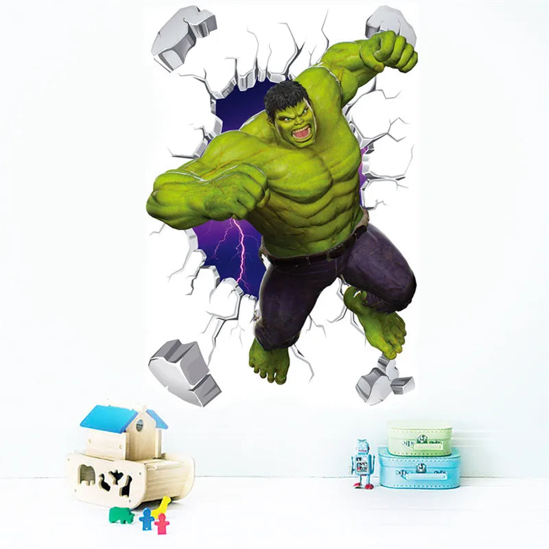 3D  avengers  wall stickers  living room bedroom wall decoration Super hero movie poster wall stickers for kids rooms