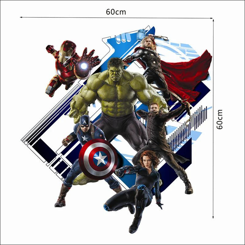 3D  avengers  wall stickers  living room bedroom wall decoration Super hero movie poster wall stickers for kids rooms