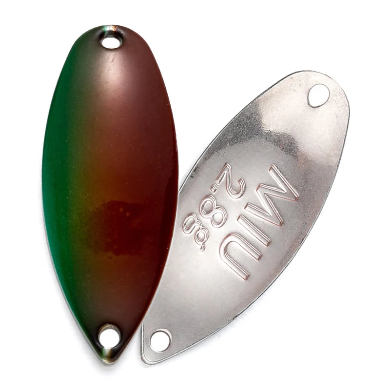 LTHTUG Pesca Stream Bait Trout Spoon Bait MIU 2.2g 2.8g 3.5g Spinner Copper Metal Fishing Spoon Lure For Trout Perch Pike Salmon