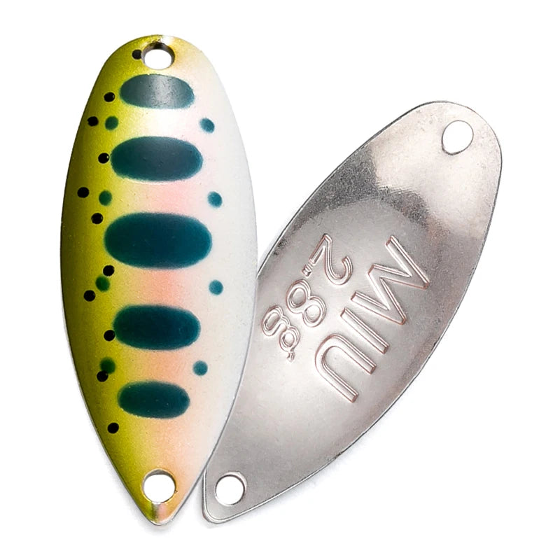 LTHTUG Pesca Stream Bait Trout Spoon Bait MIU 2.2g 2.8g 3.5g Spinner Copper Metal Fishing Spoon Lure For Trout Perch Pike Salmon