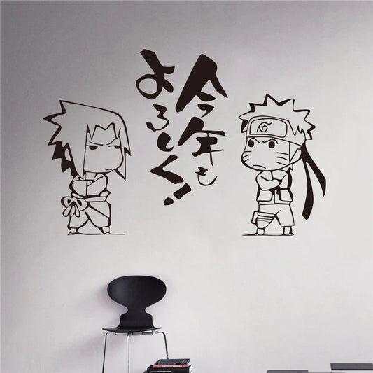 Japanese Comics Character Vinyl Wall Sticker Anime Uzumaki Uchiha Sasuke Art Wall Decal Kids Room Bedroom Home Decoration