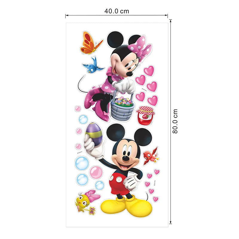 3D Cartoon Mickey Minnie Mouse  Children surprise Wall Stickers Waterproof Home Decoration For kid Room PVC DIY Vinyl Wallpaper