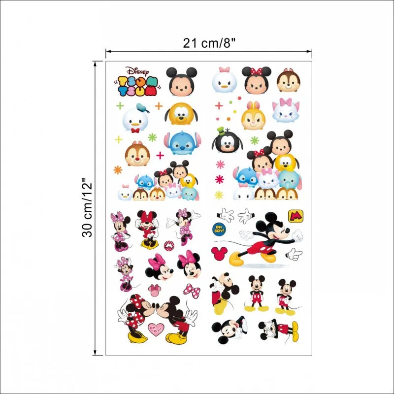 3D Cartoon Mickey Minnie Mouse  Children surprise Wall Stickers Waterproof Home Decoration For kid Room PVC DIY Vinyl Wallpaper