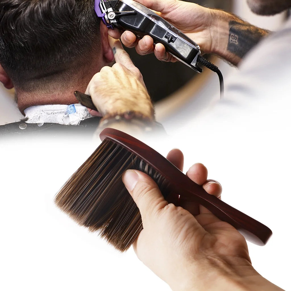 Neck Face Long Horse Hair Brush Barber Hand Held Clean Broken Haircut Brush Beard Salon Cutting Hairdressing Styling Tools