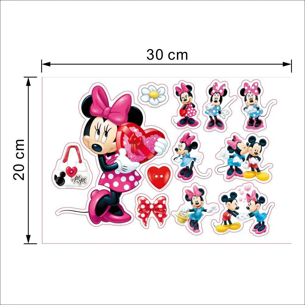 3D Cartoon Mickey Minnie Mouse  Children surprise Wall Stickers Waterproof Home Decoration For kid Room PVC DIY Vinyl Wallpaper