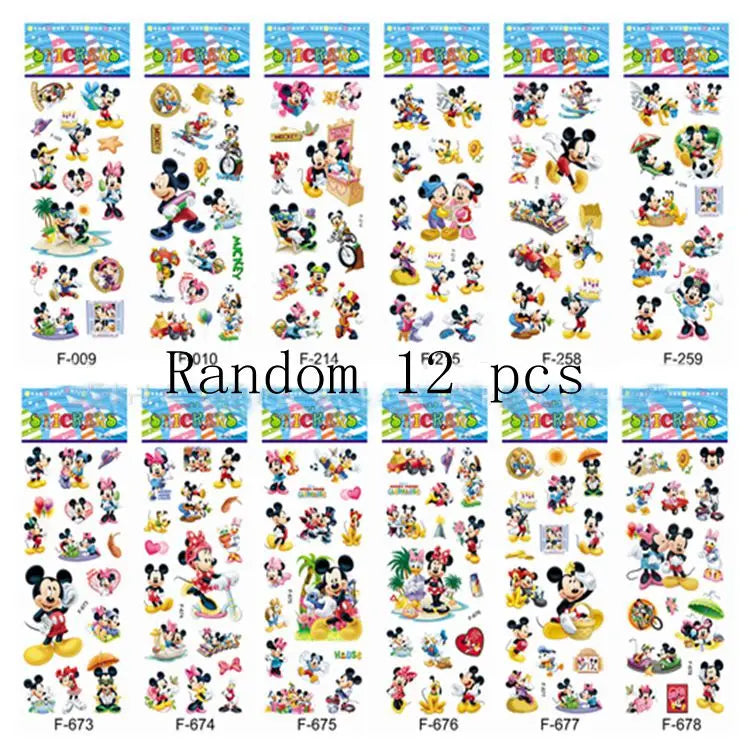 3D Cartoon Mickey Minnie Mouse  Children surprise Wall Stickers Waterproof Home Decoration For kid Room PVC DIY Vinyl Wallpaper