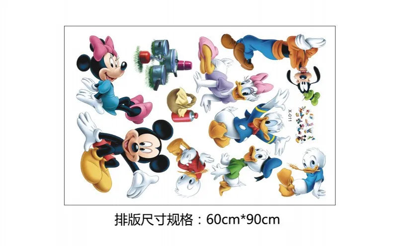 3D Cartoon Mickey Minnie Mouse  Children surprise Wall Stickers Waterproof Home Decoration For kid Room PVC DIY Vinyl Wallpaper