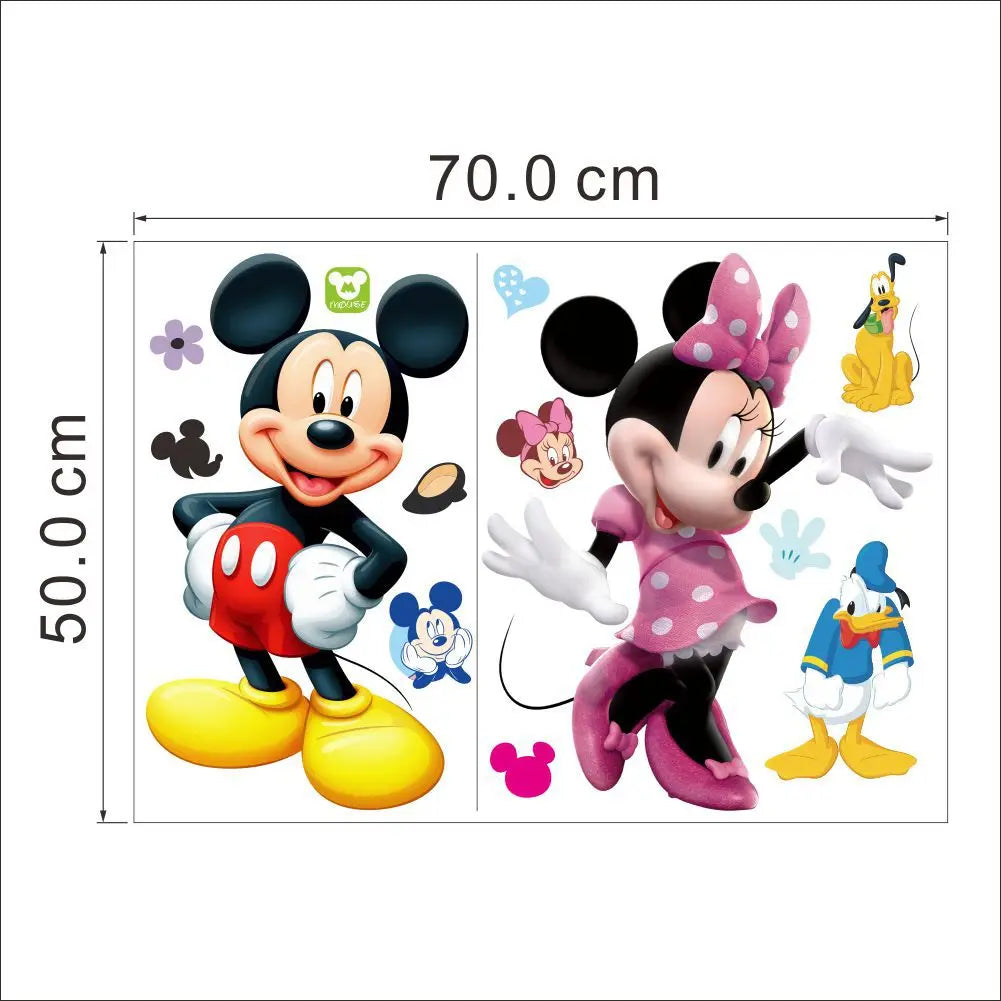 3D Cartoon Mickey Minnie Mouse  Children surprise Wall Stickers Waterproof Home Decoration For kid Room PVC DIY Vinyl Wallpaper