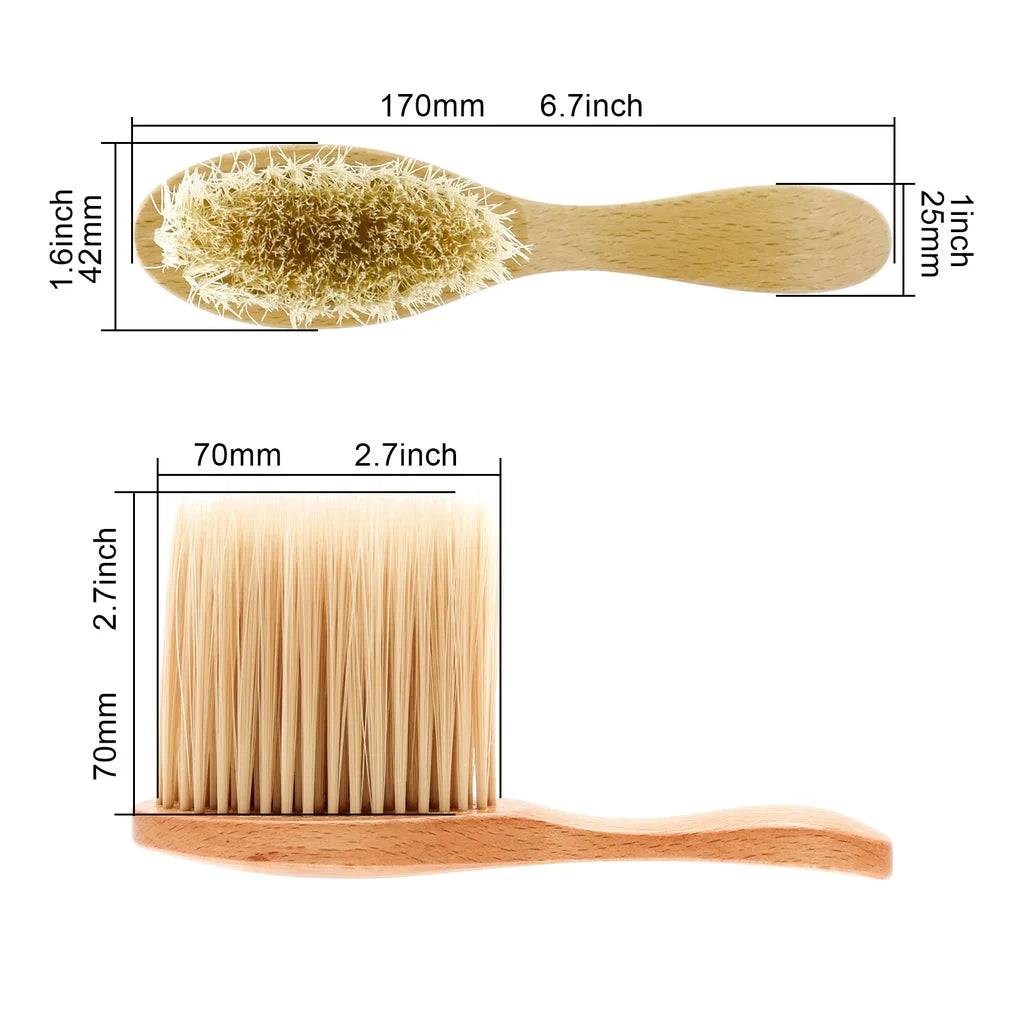 Neck Face Long Horse Hair Brush Barber Hand Held Clean Broken Haircut Brush Beard Salon Cutting Hairdressing Styling Tools