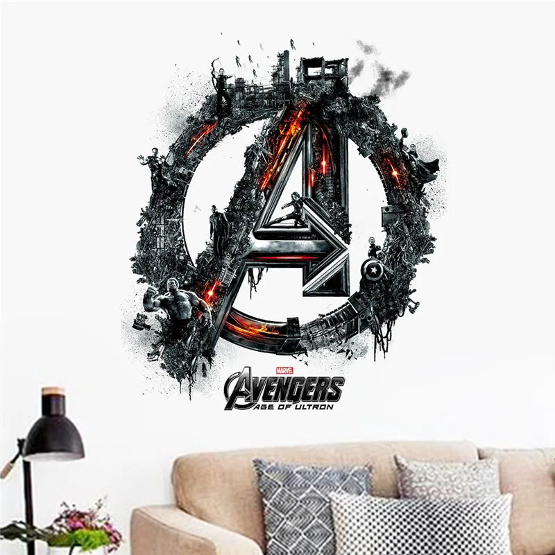 3D  avengers  wall stickers  living room bedroom wall decoration Super hero movie poster wall stickers for kids rooms