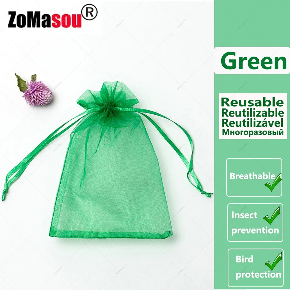 20/200PCS Grapes Vegetable Fruit Grow Bags Fruit Protection Bags Garden Anti-Bird Netting Mesh Bag Garden Tools Strawberry Bags