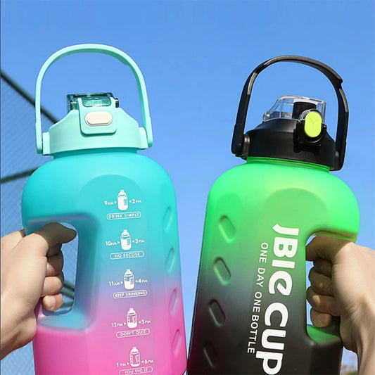 3 Liter Sports Water Bottle With Handle Large Capacity Fitness With Scale Gradient Kettle Outdoor Plastic Portable Water Bottle