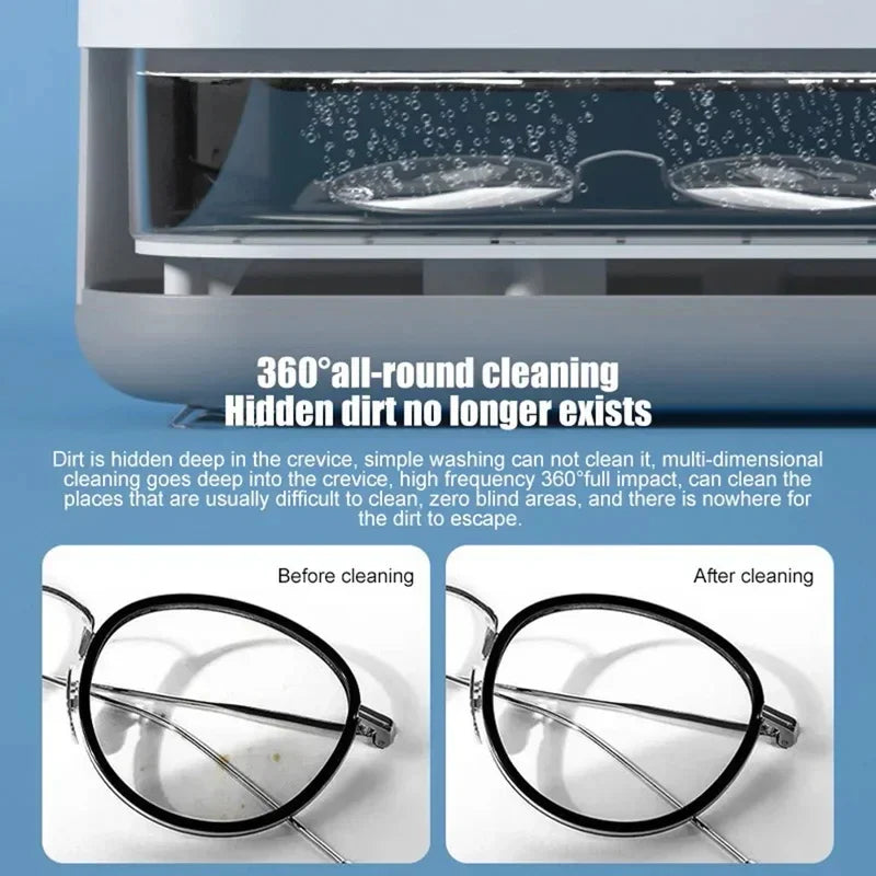 Xiaomi Multi-functional Glasses Cleaning Machine 360 Degree High Frequency Vibration Jewelry Braces Watch Cleaning Machine New