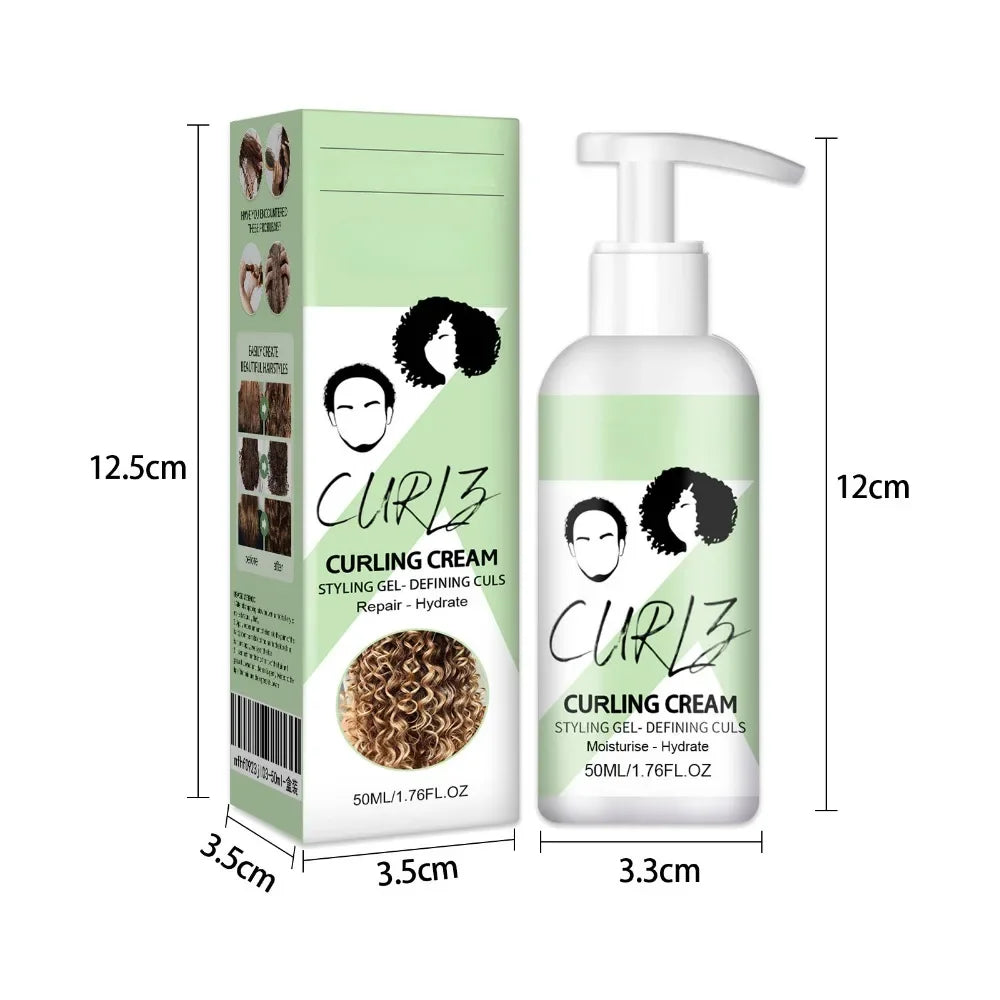 50ml Hair Curling Cream Anti-Frizz Bouncy Resilient Enhancer Styling Lotion Prevent Hair Breakage Smooth Moisturizing Hair Care