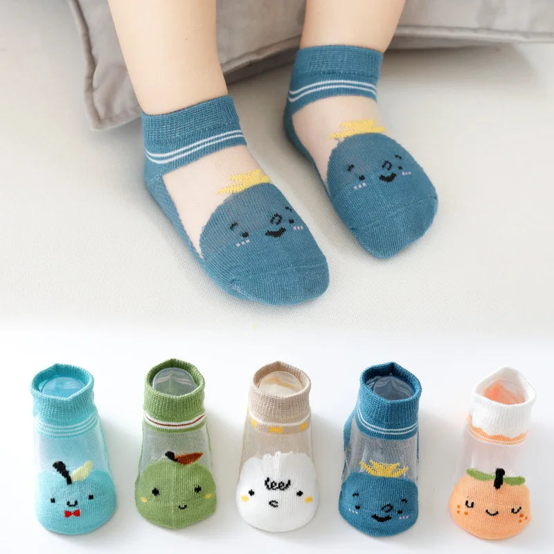 5Pairs/lot Summer Spring New Baby Socks Cotton Animal Socks Dinosaur Cute Cool Thin Kids Socks Mesh Colorful Children Socks