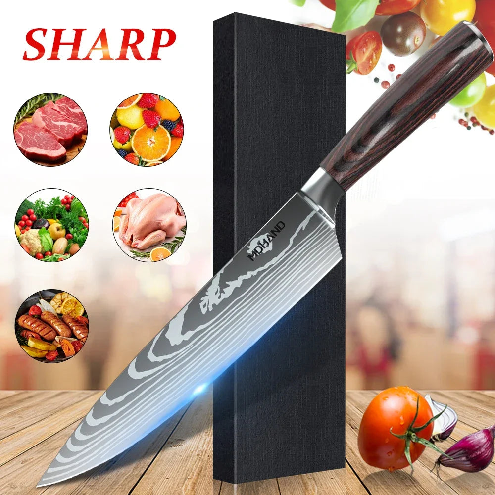 Professional Chef Knives Chinese Stainless Steel Meat Cleaver Sharp Multi-purpose Peeler Fruit Knife Household Kitchen Knife