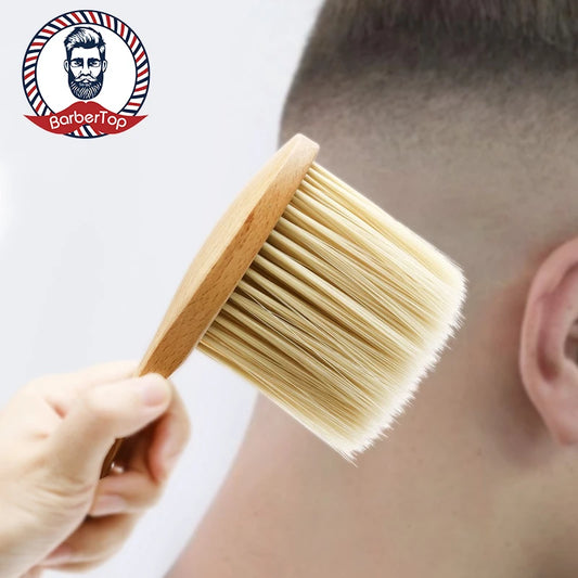 Neck Face Long Horse Hair Brush Barber Hand Held Clean Broken Haircut Brush Beard Salon Cutting Hairdressing Styling Tools