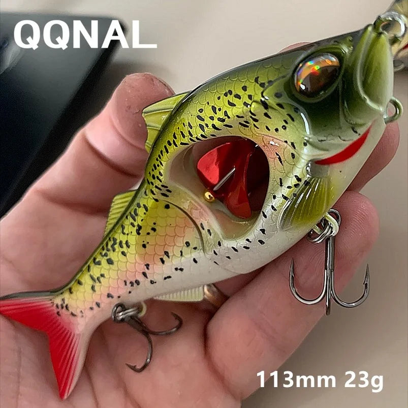 QQNAL 23g 113mm New Fishing Lure Bait Sinking Propeller Jointed Swimbait Artificial Jerkbait Crankbait Hard Ascesorios Pesca