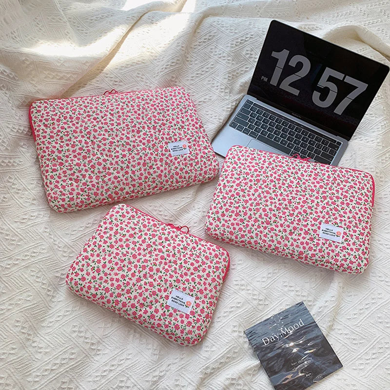 11 13 14 15 15.6 Inch Laptop Sleeve Cute Flower Laptop Carrying Case Bag Portable Table Cover Bags for Mi Mac Book HP ASUS