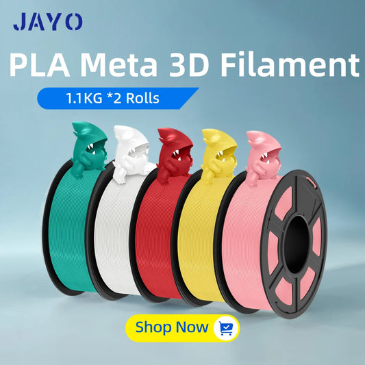 JAYO  PLA Meta Filament 1.75MM 2 Rolls 3D Filament PLA For FDM 3D Printer Neatly Wound Toughness 3D Printing Materials 1.1KG