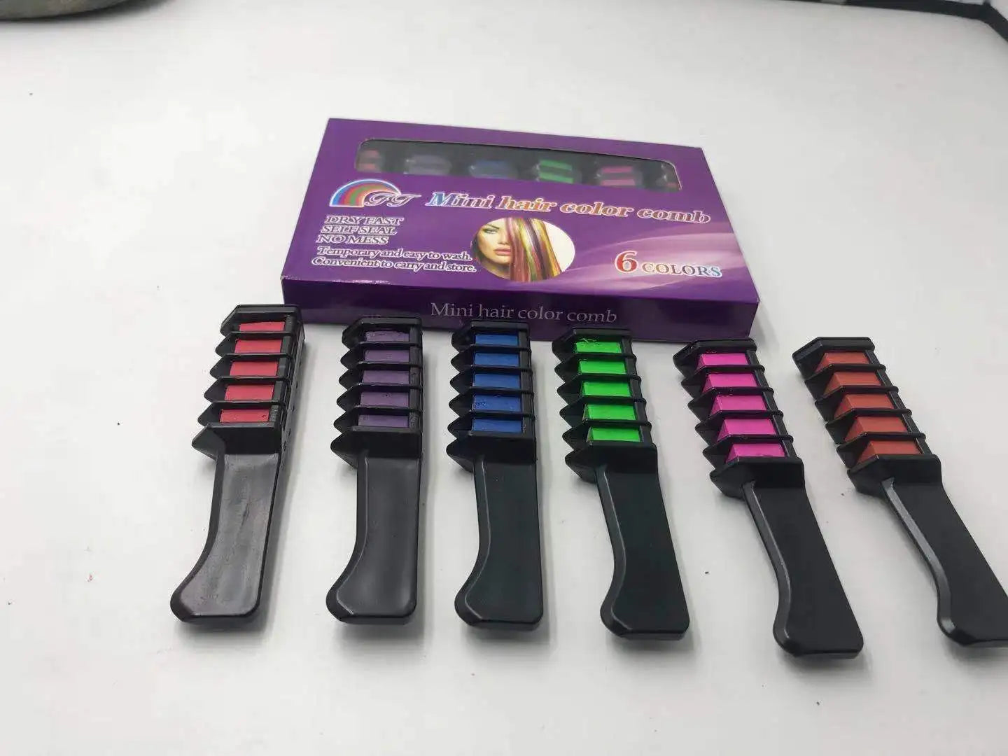 6/1pcs Hair Dye Comb Mascara Design Crayons For Hair Coloring Chalk Temporary Dye Pencil Mini Disposable Hair Dyes Gifts Kids