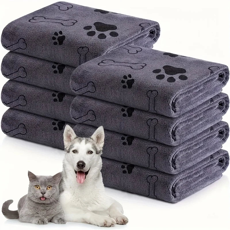 Microfiber Pet Bath Towel Pet Dog Towel Bathrobe Bath Towels Cute Cartoon Quick-Drying Cat Bath Towel Bath Supplies