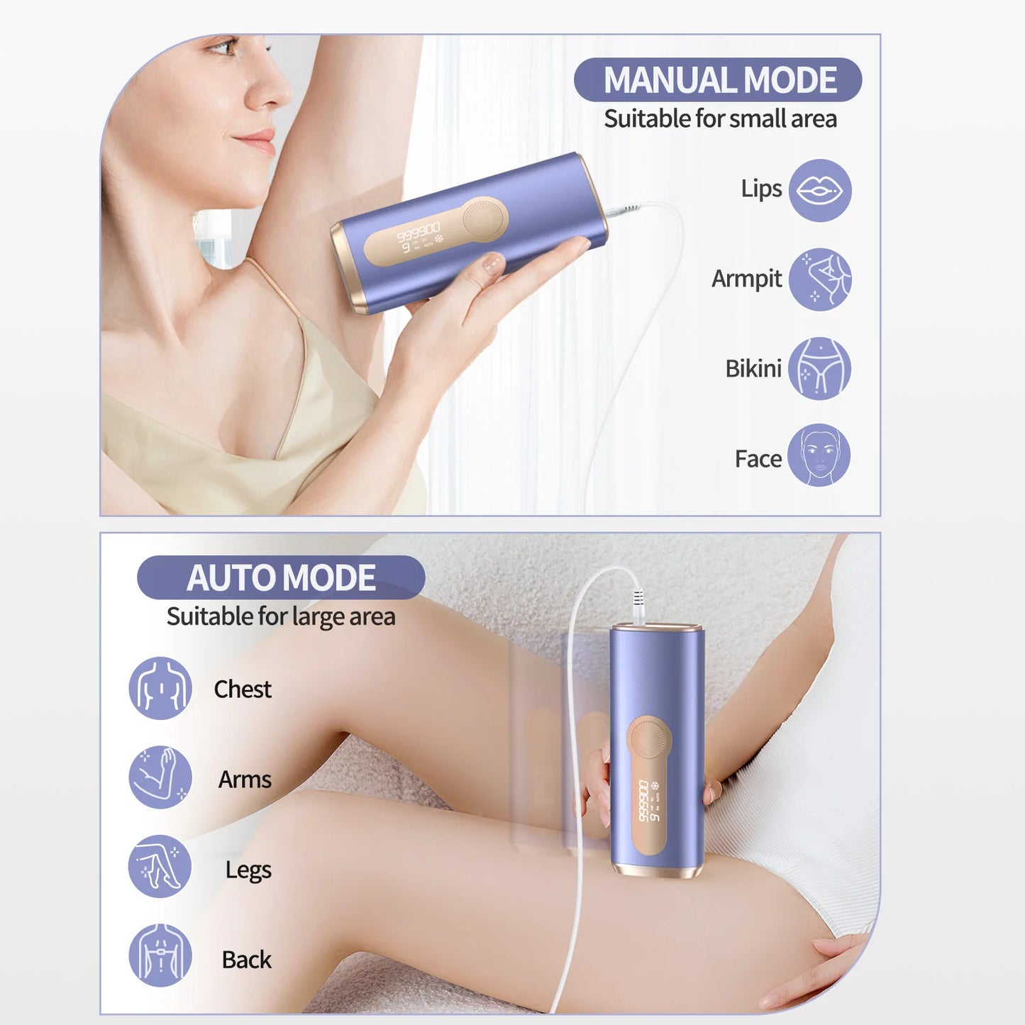 990000 Flash Laser Epilator IPL Hair Removal For Men and Women Body Bikini Facial  Permanant Painless IPL Hair Remover Machine