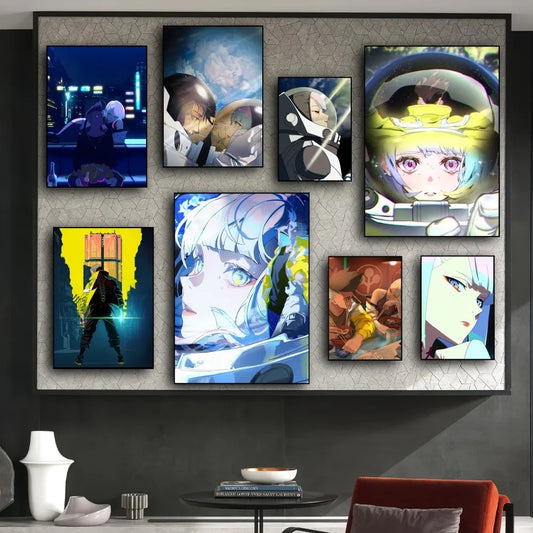 Cyberpunk Edgerunners Anime Poster Prints Wall Decals Sticker Pictures Living Room Home Decoration