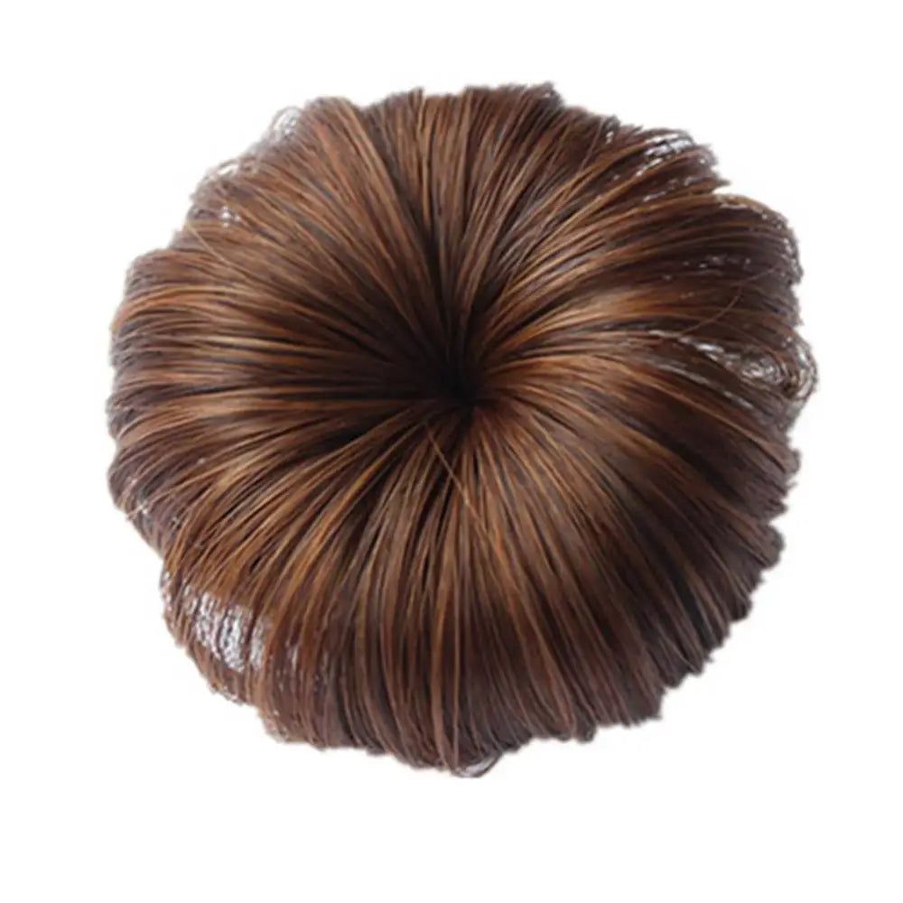 Kids Girls Hair Bun Extension Wig Hairpiece Wavy Curly Messy Donut Chignons Natural Fake Hair Tie Pieces Ponytail