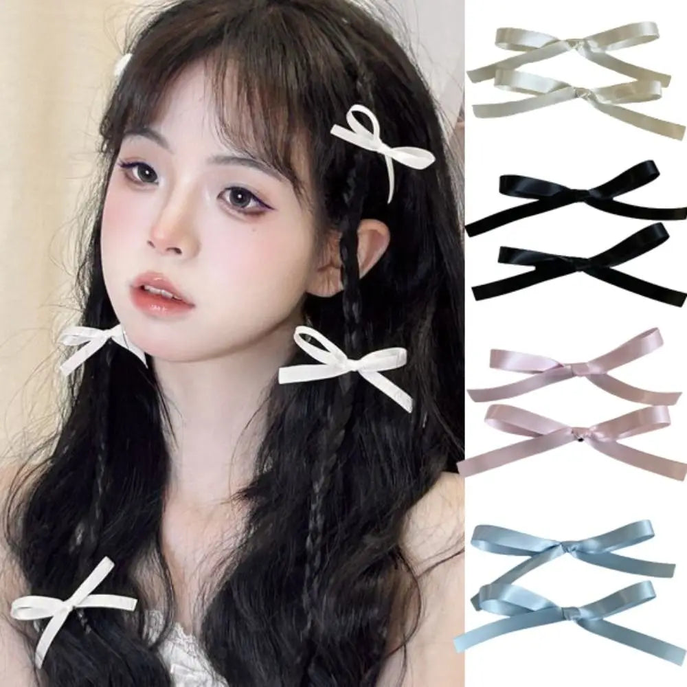 1PC Fashion Sweet Bowknot Hair Clips Hair Accessories Cute Bow Hairpin Ballet Ribbon Headwear Bang Clip Girls Styling Tools