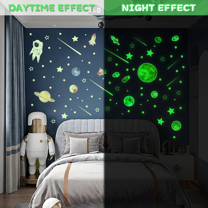 849Pcs/set Luminous Outer Space Theme Wall Stickers Glow in The Dark Star Dot DIY Wall Decals for Home Kids Bedroom Decorations