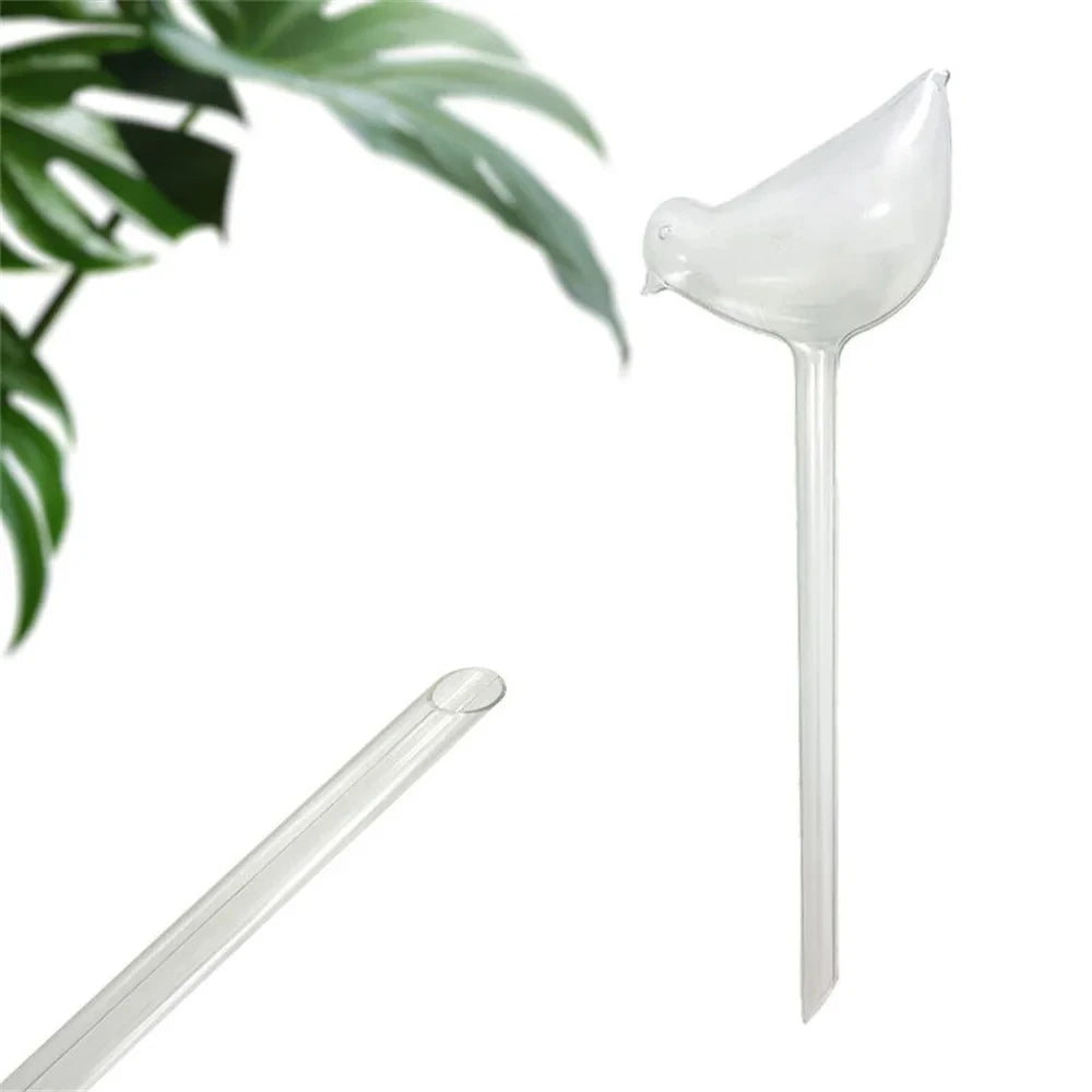 Plant Waterer Self Watering Globes, Bird Shape Hand Blown Clear Aqua Bulbs High Quality Automatic Flower Watering Device