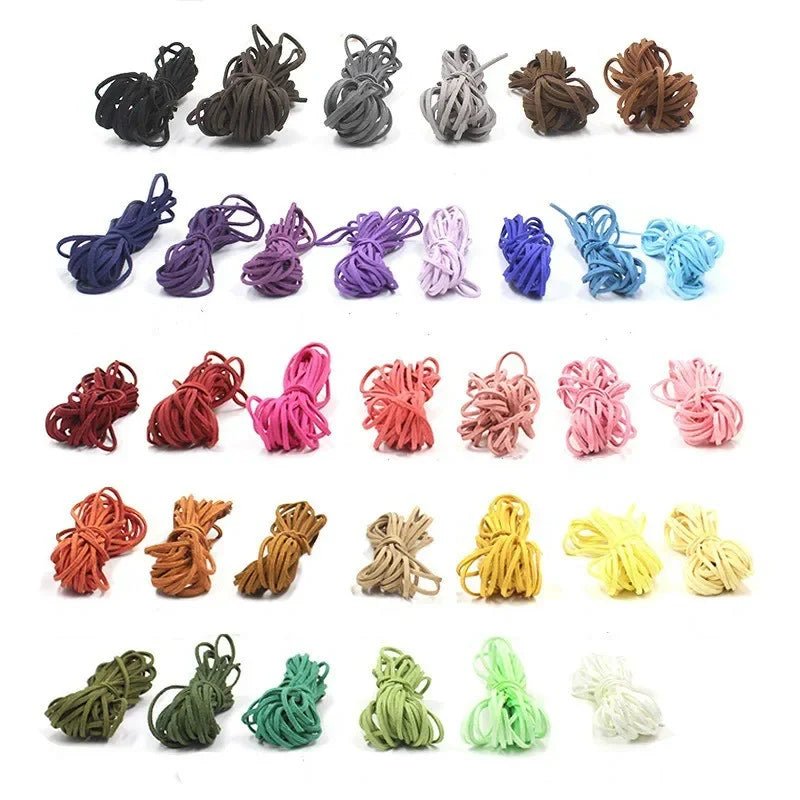 Korean Suede Hair Ties National Customs Hip Hop Reggae Braided Colorful Hair Ties Dreadlock Bead Hair Accessories Long 5m