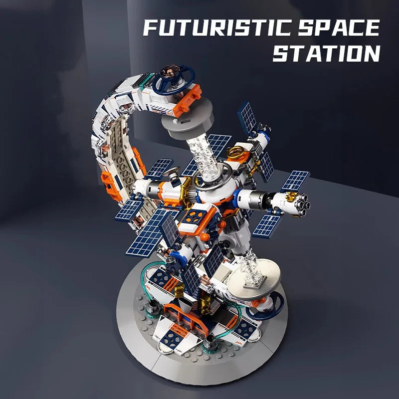 New Creative Technology Space Station Transparent Globe Building Blocks High Tech Construction Bricks Set Toy Gifts For Children