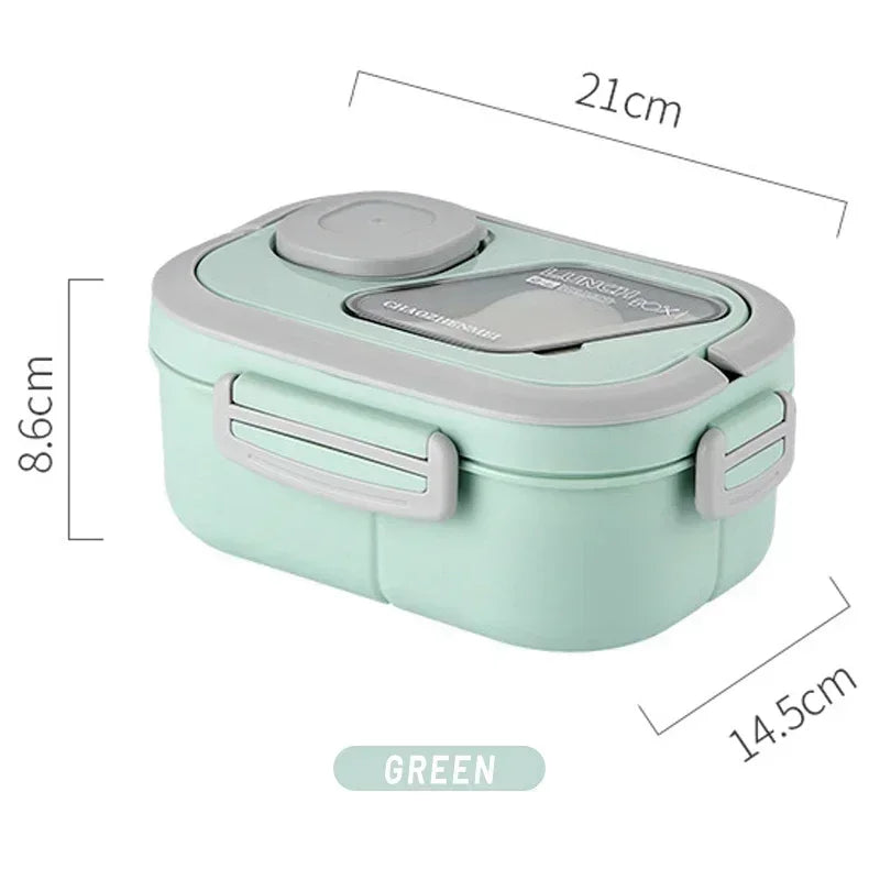 2025 Portable Lunch Box Compartment Wheat Straw Bento Carrying Handle Reusable Tableware Container Meal Snack Food Containers