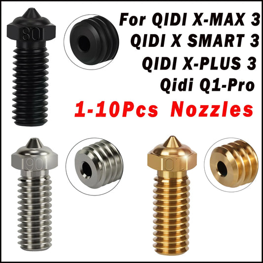 Nozzle For QIDI TECH X PLUS 3/ X MAX 3/X SMART 3 Qidi q1 Nozzle Plated Copper q1 pro Nozzle Brass Hardened Steel