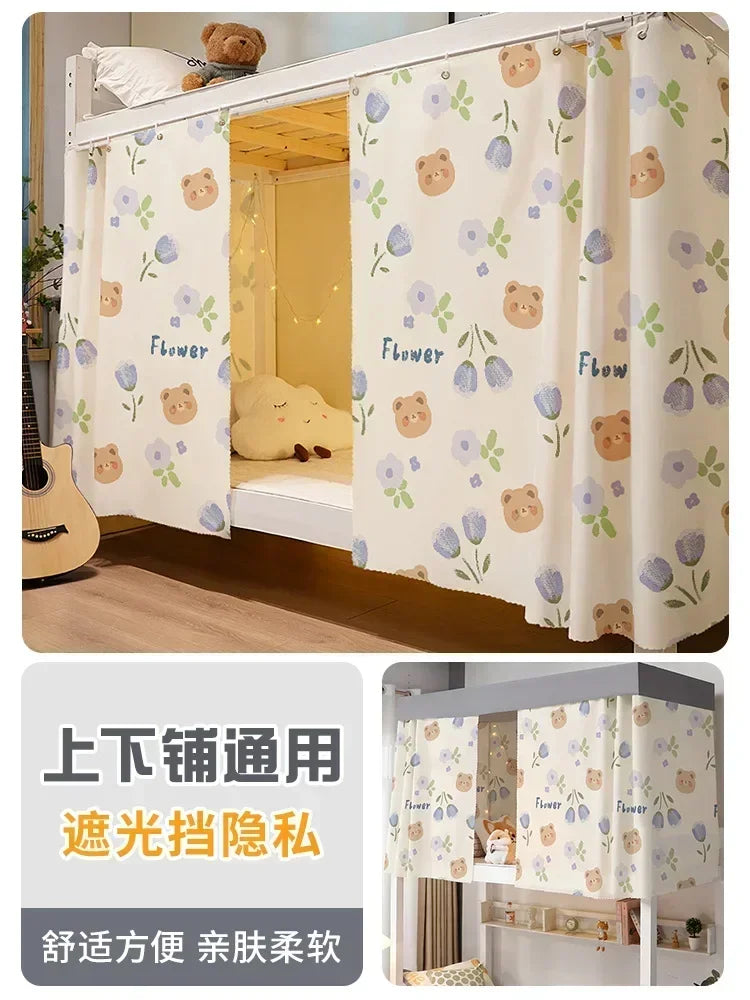 1Pcs Student Dormitory Bed Curtain Blackout Cloth Mosquito Nets for Bedding Tent Bed Canopy School 1.15/1.35m High*2m Long