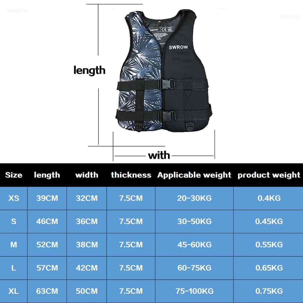 Life Jacket Adults Surf Vest Kayak Wakeboard Raft Life Vest Rescue Drifting Boat Jacket Swimming Rescue Motorboats Water Sports