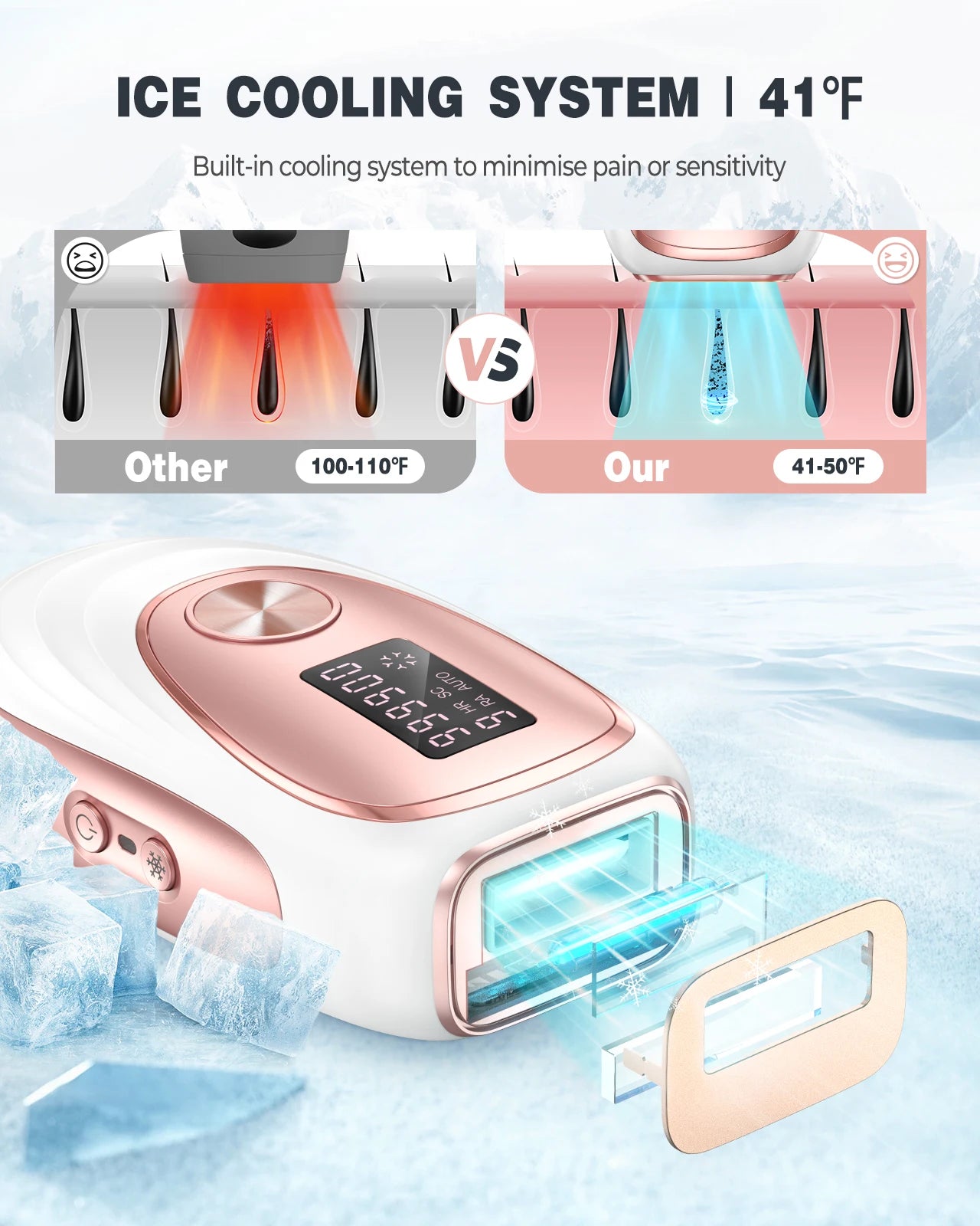 IPL Hair Removal Ice Cooling Women Men Upgraded 999,900 Flashes 5 Levels Permanent whole body Hair Removal Device Laser Epilator