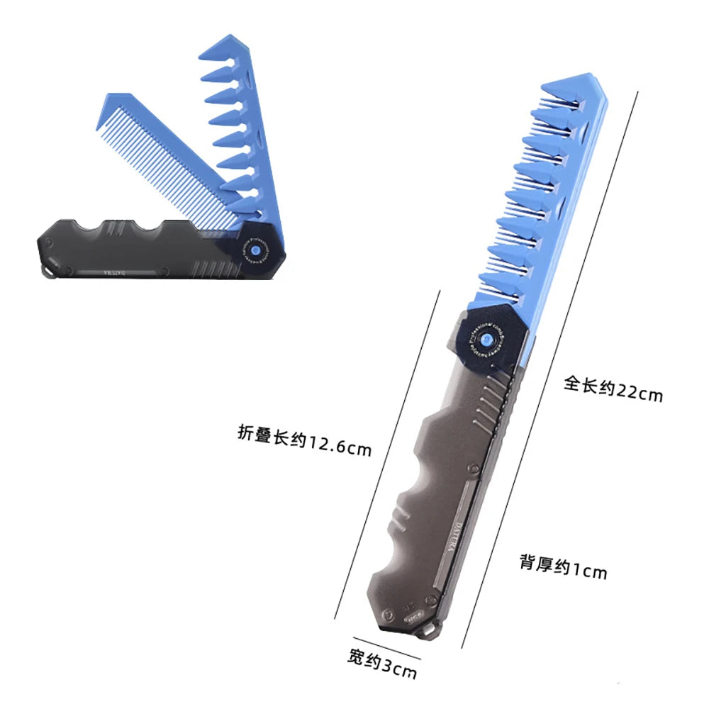 1pc Protable Folding Hair Comb 2 in 1 Pocket Combs  Fine Tooth Comb Wide Tooth Comb Styling Comb for Everyday Grooming