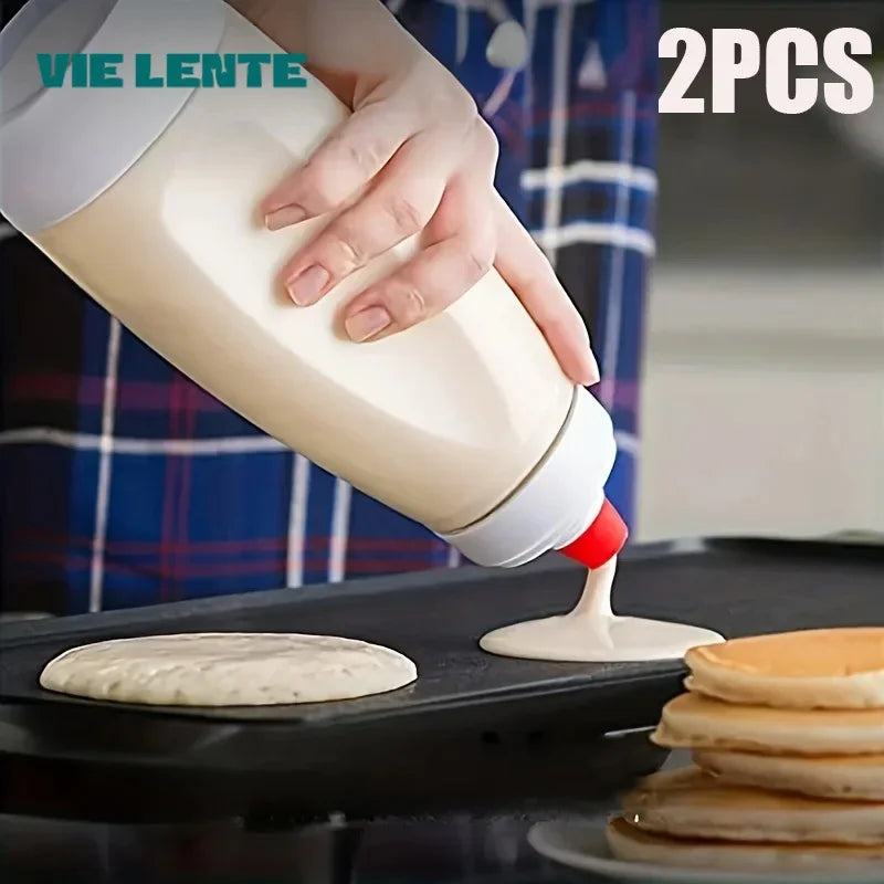 Pancake Batter Bottle Battler Mixer With Blender Ball Wire Whisk For Restaurant Baking Pancakes Cupcakes Muffins Crepes And More