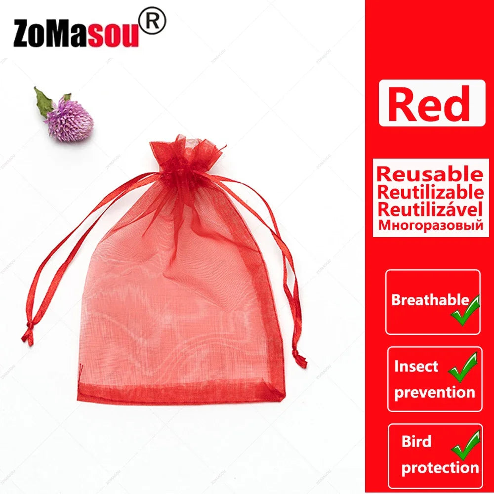 20/200PCS Grapes Vegetable Fruit Grow Bags Fruit Protection Bags Garden Anti-Bird Netting Mesh Bag Garden Tools Strawberry Bags