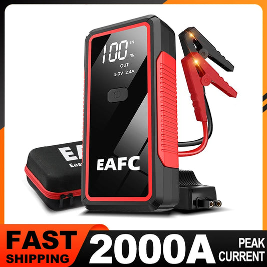 2000A/1200A Jump Starter Power Bank Portable 12V Car Battery Booster Charger LED Light For Petrol Diesel 6.0L/4.0L Car Starter