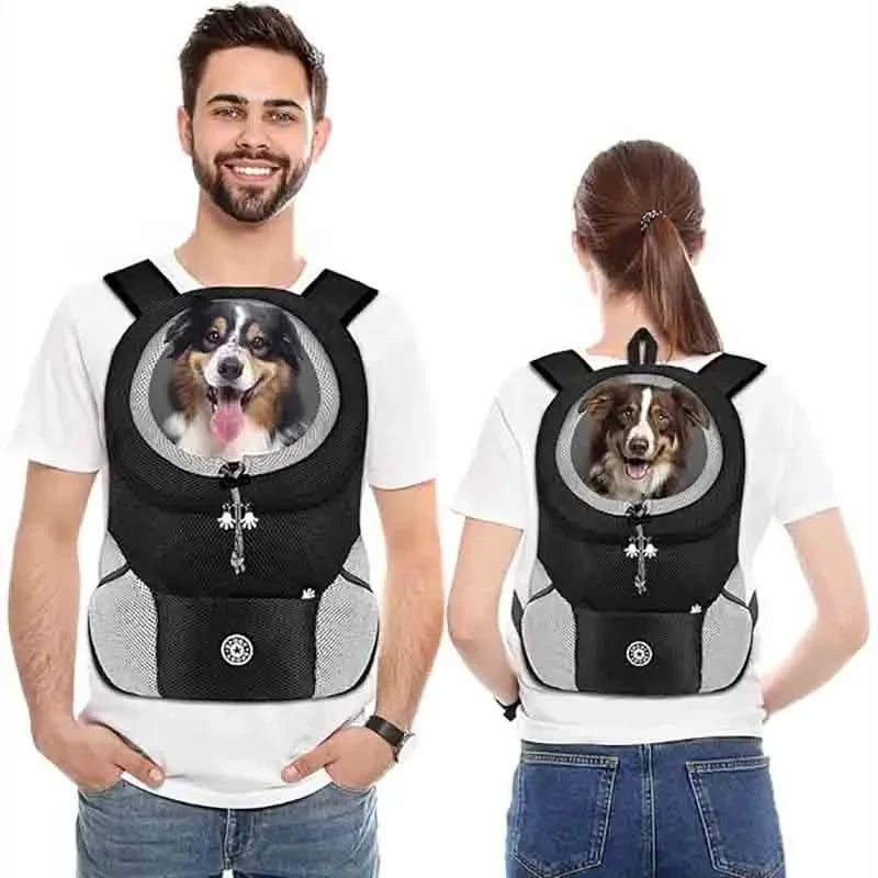 Dog Carrier Backbag Travel Breathable Pet Dogs Bag Carrying Outing Double Shoulder Pets Backpacking Carrier with Chihuahua Puppy